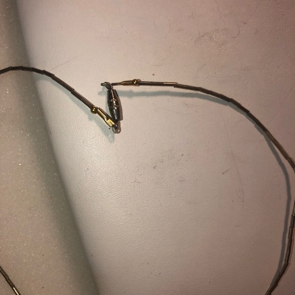 VTG Abalone Painted Heart Pendant Necklace w Silver Beads Screw Clasp 15” - Picture 3 of 3